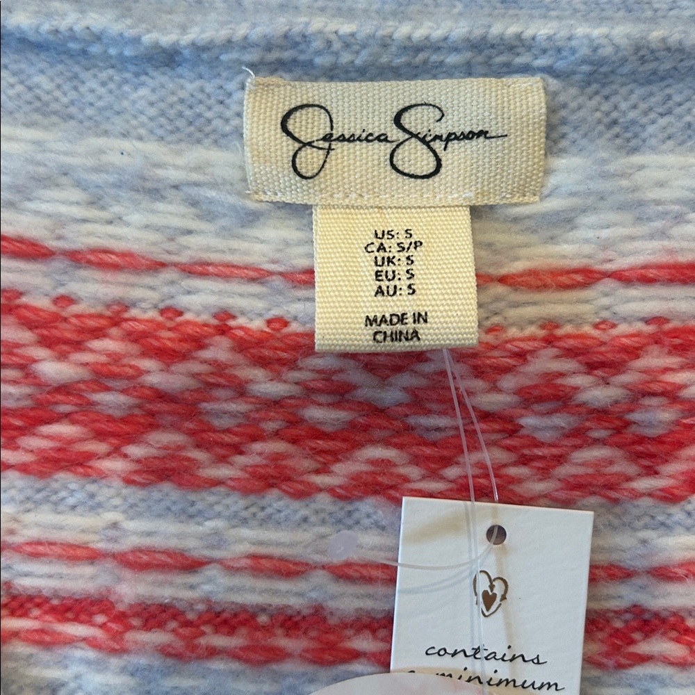 BNWT Jessica Simpson Button Down heart/valentines sweater/cardigan - Picture 2 of 7